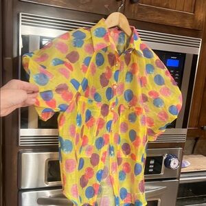 N by NANCY BEAUTIFUL 🎈🎈🎈ORGANZA BLOUSE W/PEARL BALLOON SLEEVE PARTY CELEBRATE SM
